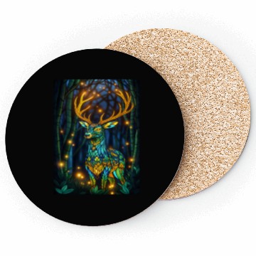 Discover Luminous Deer in Twilight Grove Coasters