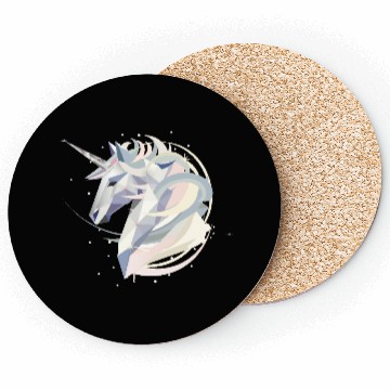 Discover Magical geometric unicorn in pastel colors Coasters