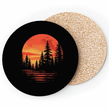 Discover Serene Forest Sunset Coasters