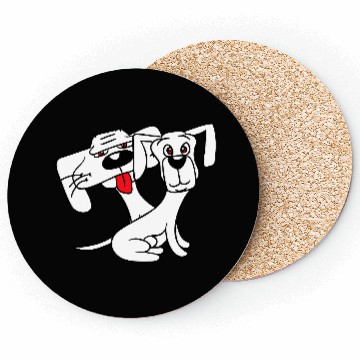 Discover 2 Dogs Looking Funny Silly Sitting Cool Team Crew Coasters
