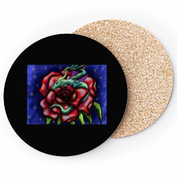 Discover Dragon Sleeping On Rose Coasters