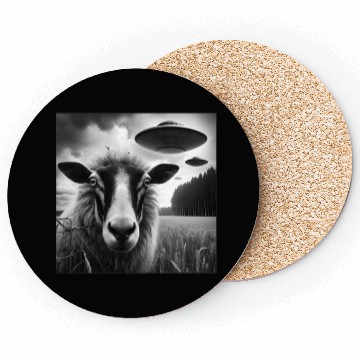 Discover Sheep ram2, lamb Funny Graphic Selfie with UFOs We Coasters