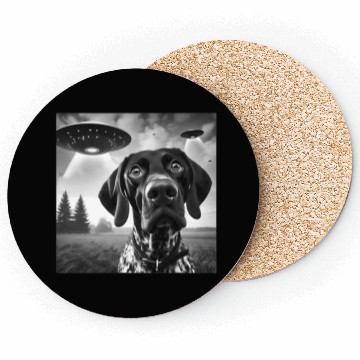 Discover German Shorthaired Pointer Funny Sci-fi Graphic Se Coasters
