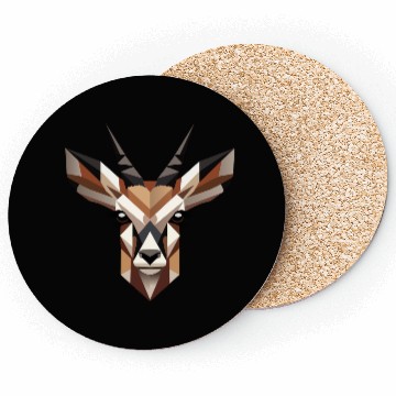 Discover Geometric Antelope Head - Elegance and Wilderness Coasters