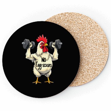 Discover Funny Gym Training Chicken Egg Coasters