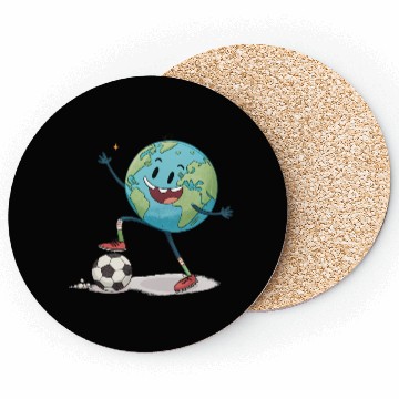 Discover Planet Earth playing soccer Coasters