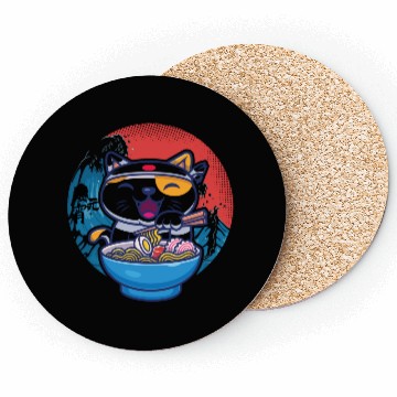 Discover Japanese cat ramen Coasters