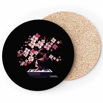 Discover Geometric cherry blossom bonsai Coasters