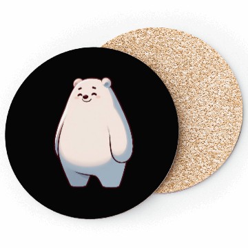 Discover Cute Polar Bear Cartoon Happy Relaxed Coasters