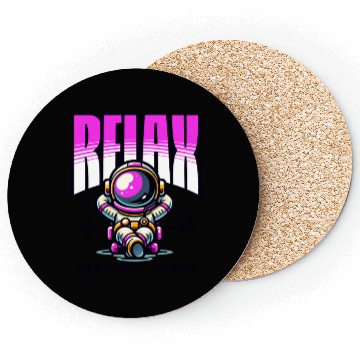 Discover Relax Space Man Pink Coasters
