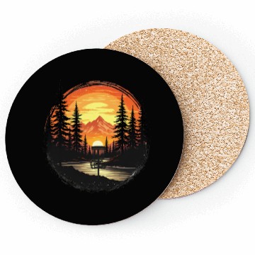 Discover Disc Golf Mountain Sunset Coasters