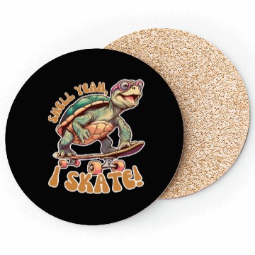 Discover Shell Yeah, I Skate! Funny Turtle Skater Coasters