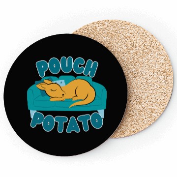 Discover Pouch Potato Funny Cute Sleepy Kangaroo Coasters