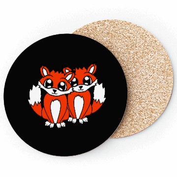 Discover 2 Foxes Friends Red Fox Two Wild Animals Team Crew Coasters