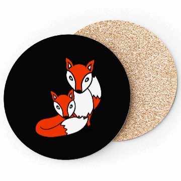 Discover 2 Foxes Friends Red Fox Two Wild Animals Team Crew Coasters