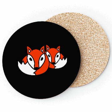 Discover 2 Foxes Friends Red Fox Two Wild Animals Team Crew Coasters