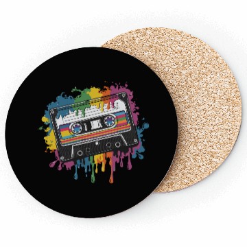 Discover 80s Retro Cassette Splash Classic Cassette Tape Coasters