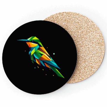 Discover colorful geometric bee-eater bird Coasters