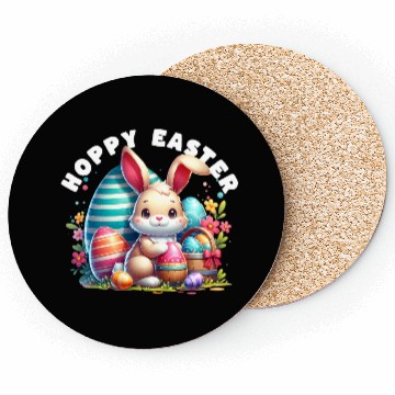 Discover Hoppy Easter Kawaii Bunny Face Happy Easter Coasters