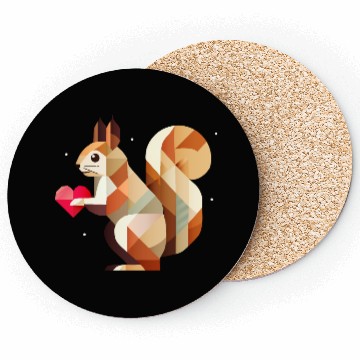 Discover Squirrel with heart - loving for Valentine's Day Coasters