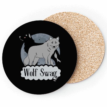 Discover Black Wolf Swag | Wolf and Badge Coasters