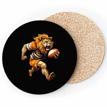 Discover Lion rugby player Coasters