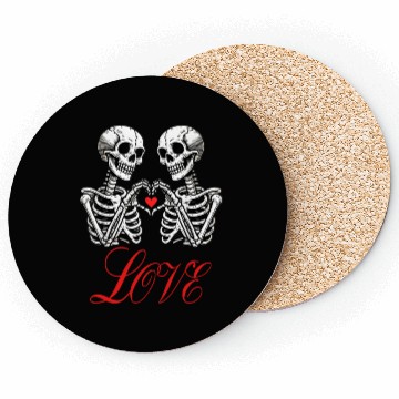 Discover Funny Valentines Day Skeleton Coasters