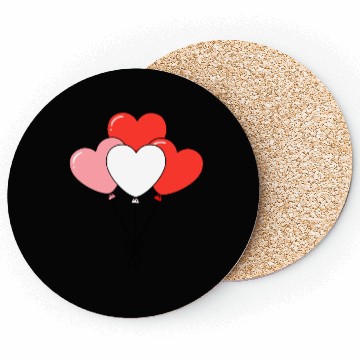 Discover Heart Balloon Cluster Illustration Coasters