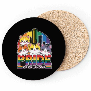 Discover Pride of Oklahoma City USA Rainbow Flag Coasters