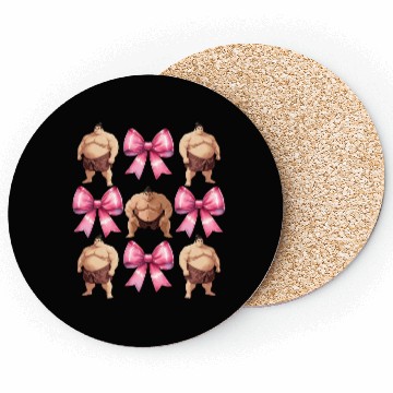 Discover Coquette Bow Sumo Wrestling Japanese Sumo Wrestler Coasters