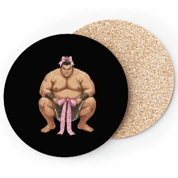 Discover Coquette Bow Sumo Wrestling Japanese Sumo Wrestler Coasters