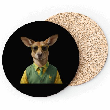 Discover Green and Gold Kangaroo 6 Coasters
