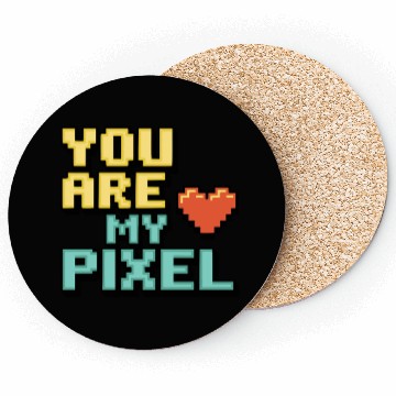 Discover Gamer Valentine's Pixel 8-bit Gaming Couple Coasters