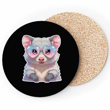 Discover Opossum with glasses Coasters