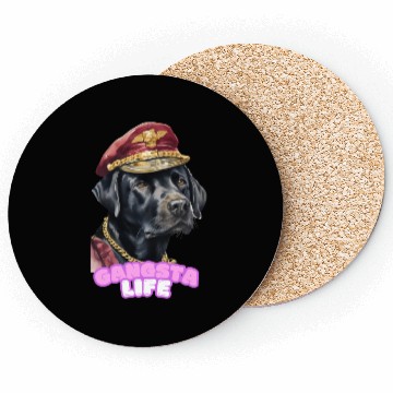 Discover Gangsta Life Back Labrador 2 Coasters