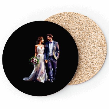 Discover Elegant Bride and Groom Wedding Design Coasters