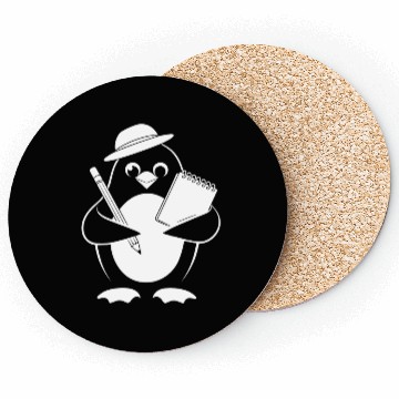 Discover Penguin Journalist Reporter With Notebook Coasters
