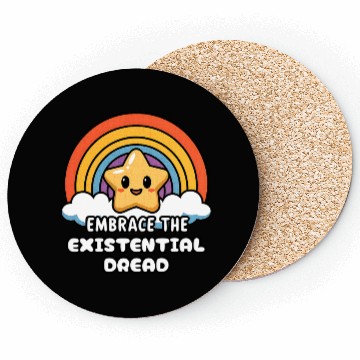 Discover Embrace The Existential Dread Rainbow Star Coasters