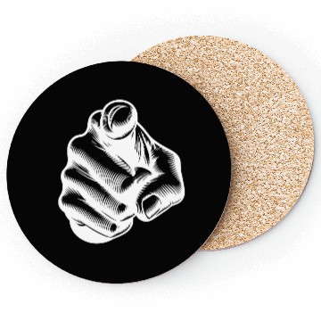 Discover Classic Iconic Finger Pointing Hand Gesture Coasters