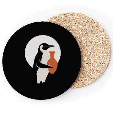 Discover Penguin Embrace Pottery Magic Scene Coasters