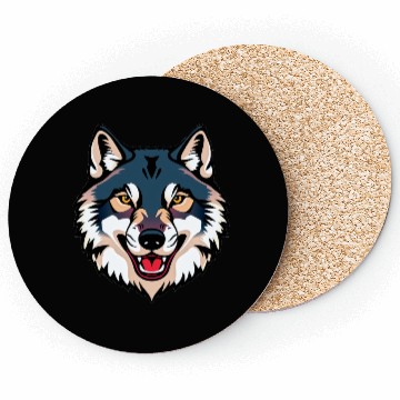 Discover Wolf head 30 Coasters