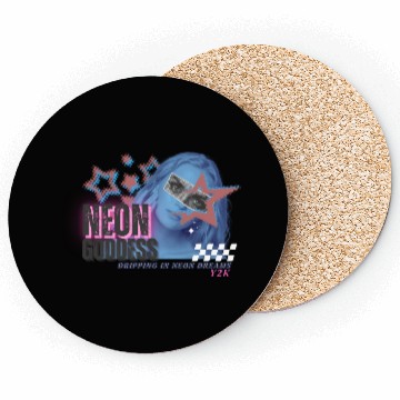 Discover Neon Goddess Y2K Coasters Design
