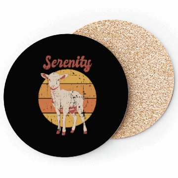 Discover Serenity Vintage Retro Lamb Sunset Coasters