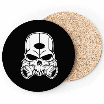 Discover Mechanical Skull Art – Bold Cyberpunk Graphic Coasters