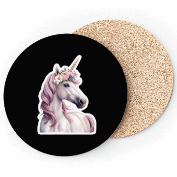 Discover unicorn with flowers Coasters