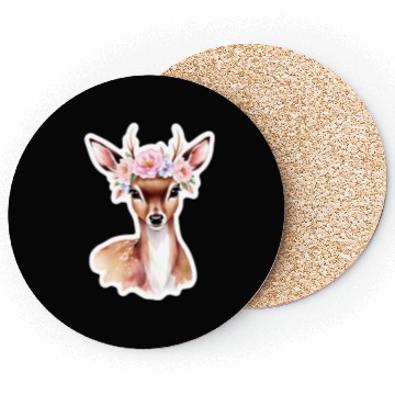 Discover deer with flower Coasters
