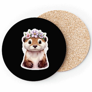 Discover Otter with flowers Coasters