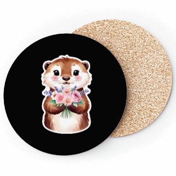Discover Otter with flowers Coasters