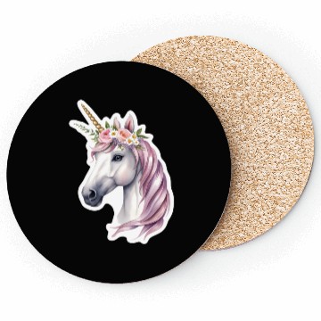 Discover unicorn with flowers Coasters