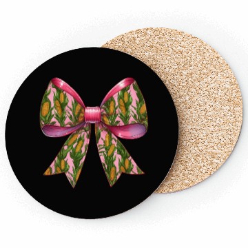 Discover Coquette Bow Corn Pattern Farmer Farming Coasters